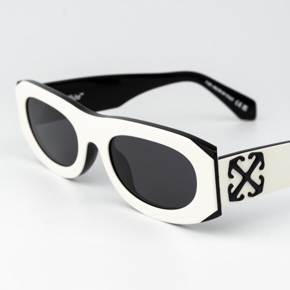 Off-White ORLANDO Women Sunglasses White Black Grey Oval OERI13O ORLANDO 0107 - Picture 8 of 15